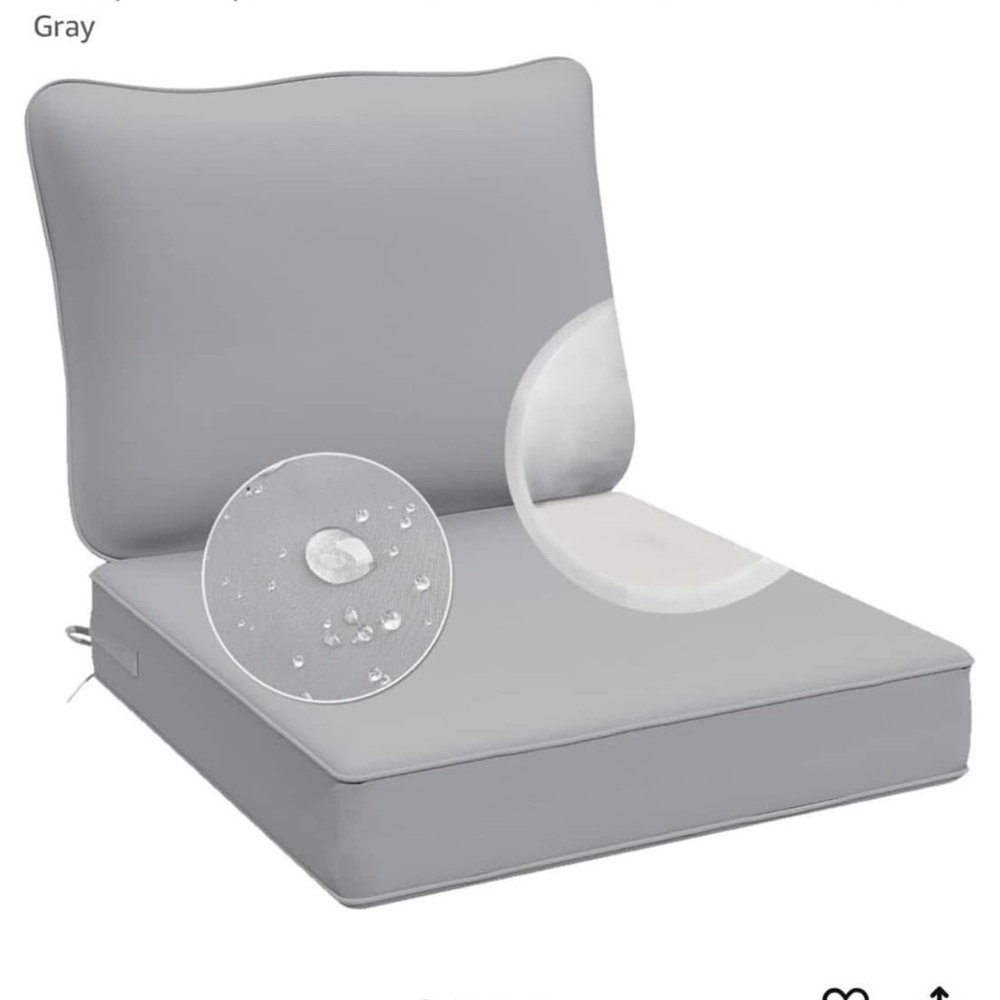Gray Water-Resistant Outdoor Cushion Set